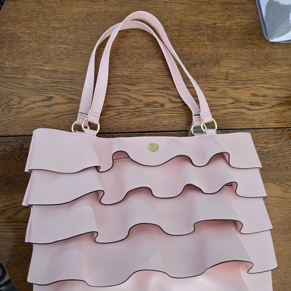 Liz Claiborne Pink Ruffled Shoulder Bag - Picture 6 of 6